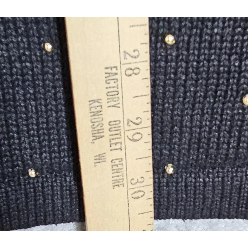 Vintage‎ Jessica Stevens Tunic Sweater Womens Size Medium Black Gold Beaded Art